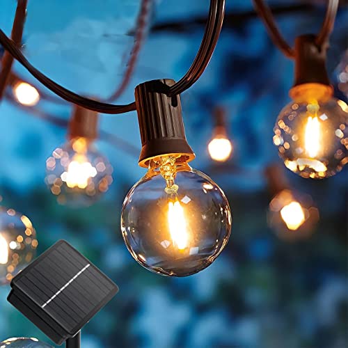 LUMILED Solar Lichterkette Außen 30x LED 15,17 M mit Fernbedienung Solarlichterkette Garten Außenlichterkette Solarkette Solarleuchte IP44 Warmweiß 3000K blinkend Glühbirnen Weihnachtsbeleuchtung von LUMILED