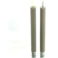 Lumineo - led Stabkerzen Light Grey hellgrau aus Wachs ø 2,2 x 24 cm warmweiß Indoor Lumineo - led Stabkerzen Light Grey hellgrau aus Wachs ø 2,2 x 24 cm warmweiß Indoor von LUMINEO