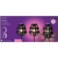 Solar-Laternen Schwarz ø 14 cm 3er Set - Metall - Lumineo von LUMINEO