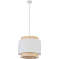 TK Boho 38cm zylindrische Pendelleuchte, Weiß, Rattan, 1xE27 TK Boho 38cm zylindrische Pendelleuchte, Weiß, Rattan, 1xE27 von LUMINOSA LIGHTING
