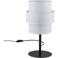 TK Calisto Tischleuchte mit rundem Schirm Schwarz, Weiß 1xE27 von LUMINOSA LIGHTING