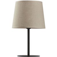 TK Chicago Tischleuchte mit rundem konischem Schirm Schwarz, Leinenschirm 1xE27 von LUMINOSA LIGHTING