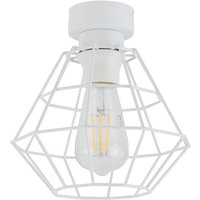 TK Diamond 22cm Drahtrahmen Halbbündige Deckenleuchte Weiß 1xE27 von LUMINOSA LIGHTING