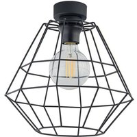 TK Diamond Halbbündige Deckenleuchte mit Drahtrahmen, Schwarz, 1 x E27 von LUMINOSA LIGHTING