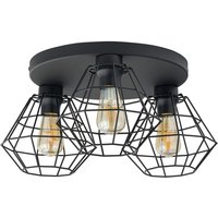 TK Diamond Halbbündige Deckenleuchte mit Drahtrahmen, Schwarz, 3 x E27 TK Diamond Halbbündige Deckenleuchte mit Drahtrahmen, Schwarz, 3 x E27 von LUMINOSA LIGHTING