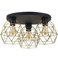 TK Galaxy Drahtrahmen-Deckenleuchte, halbbündig, Schwarz, Gold, 3 x E27 TK Galaxy Drahtrahmen-Deckenleuchte, halbbündig, Schwarz, Gold, 3 x E27 von LUMINOSA LIGHTING