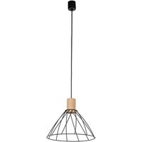 TK Modesto 29,5 cm Drahtrahmen-Pendelleuchte, Schwarz, Kiefer, 1 x E27 von LUMINOSA LIGHTING
