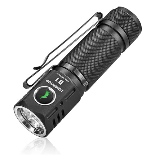 LUMINTOP D1 2000 Lumen EDC Outdoor-Taschenlampe, 5 Modi, kleine helle Taschenlampe, IPX-8 wasserdichte Outdoor-Taschenlampe mit Zwei-Wege-Richtungsclip und Glühdiffusor-Dichtung von LUMINTOP