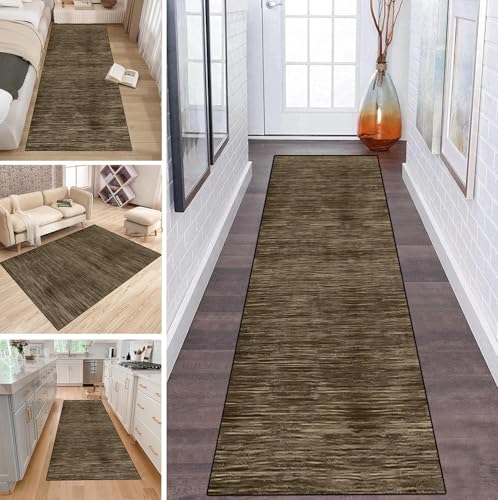 LUMIPAP Läufer Teppich Lang Flur rutschfest Waschbar Küche Korridor Teppichläufer 100X100cm Lange Teppichmatten Küchenläufer Wohnzimmer Anpassbare Küchenteppich,Einfarbig Graubraun LUMIPAP Läufer Teppich Lang Flur rutschfest Waschbar Küche Korridor Teppichläufer 100X100cm Lange Teppichmatten Küchenläufer Wohnzimmer Anpassbare Küchenteppich,Einfarbig Graubraun von LUMIPAP