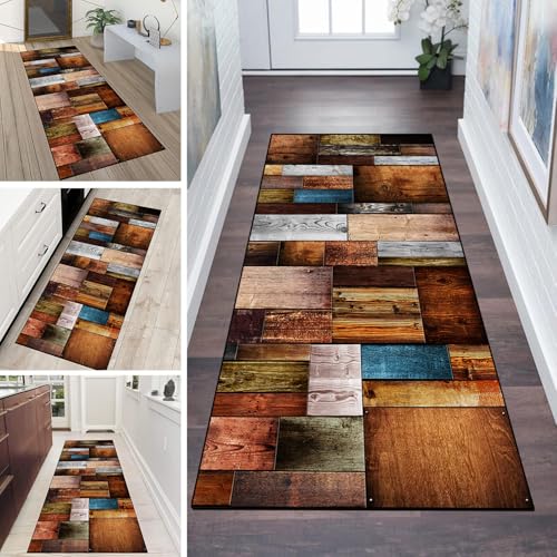 LUMIPAP Läufer Teppich Lang Flur rutschfest Waschbar Küche Korridor Teppichläufer 100X160cm Lange Teppichmatten Küchenläufer Wohnzimmer Anpassbare Küchenteppich,Braunes Holzbrett LUMIPAP Läufer Teppich Lang Flur rutschfest Waschbar Küche Korridor Teppichläufer 100X160cm Lange Teppichmatten Küchenläufer Wohnzimmer Anpassbare Küchenteppich,Braunes Holzbrett von LUMIPAP