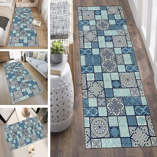LUMIPAP Läufer Teppich Lang Flur rutschfest Waschbar Küche Korridor Teppichläufer 40X140cm Lange Teppichmatten Küchenläufer Wohnzimmer Anpassbare Küchenteppich,Blau-Grau böhmischer Stil LUMIPAP Läufer Teppich Lang Flur rutschfest Waschbar Küche Korridor Teppichläufer 40X140cm Lange Teppichmatten Küchenläufer Wohnzimmer Anpassbare Küchenteppich,Blau-Grau böhmischer Stil von LUMIPAP
