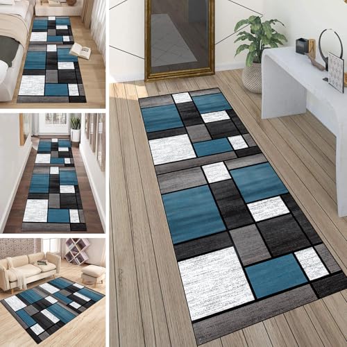 LUMIPAP Läufer Teppich Lang Flur rutschfest Waschbar Küche Korridor Teppichläufer 40X500cm Lange Teppichmatten Küchenläufer Wohnzimmer Anpassbare Küchenteppich,Blaues Gitter LUMIPAP Läufer Teppich Lang Flur rutschfest Waschbar Küche Korridor Teppichläufer 40X500cm Lange Teppichmatten Küchenläufer Wohnzimmer Anpassbare Küchenteppich,Blaues Gitter von LUMIPAP