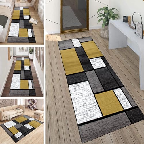 LUMIPAP Läufer Teppich Lang Flur rutschfest Waschbar Küche Korridor Teppichläufer 50X200cm Lange Teppichmatten Küchenläufer Wohnzimmer Anpassbare Küchenteppich,Graue, gelbe und weiße Nähte LUMIPAP Läufer Teppich Lang Flur rutschfest Waschbar Küche Korridor Teppichläufer 50X200cm Lange Teppichmatten Küchenläufer Wohnzimmer Anpassbare Küchenteppich,Graue, gelbe und weiße Nähte von LUMIPAP
