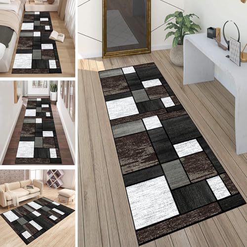 LUMIPAP Läufer Teppich Lang Flur rutschfest Waschbar Küche Korridor Teppichläufer 50X500cm Lange Teppichmatten Küchenläufer Wohnzimmer Anpassbare Küchenteppich,Graubraune Nähte LUMIPAP Läufer Teppich Lang Flur rutschfest Waschbar Küche Korridor Teppichläufer 50X500cm Lange Teppichmatten Küchenläufer Wohnzimmer Anpassbare Küchenteppich,Graubraune Nähte von LUMIPAP