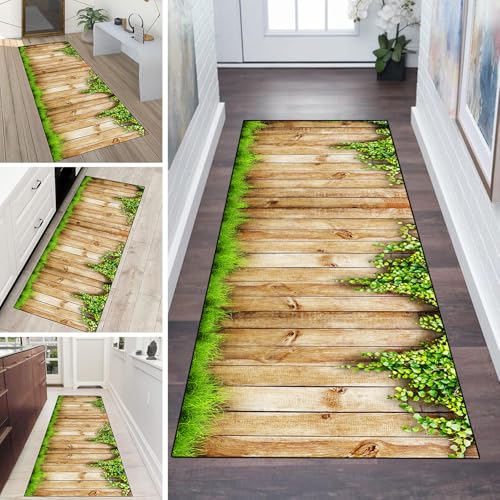 LUMIPAP Läufer Teppich Lang Flur rutschfest Waschbar Küche Korridor Teppichläufer 70X350cm Lange Teppichmatten Küchenläufer Wohnzimmer Anpassbare Küchenteppich,Grasbretter LUMIPAP Läufer Teppich Lang Flur rutschfest Waschbar Küche Korridor Teppichläufer 70X350cm Lange Teppichmatten Küchenläufer Wohnzimmer Anpassbare Küchenteppich,Grasbretter von LUMIPAP
