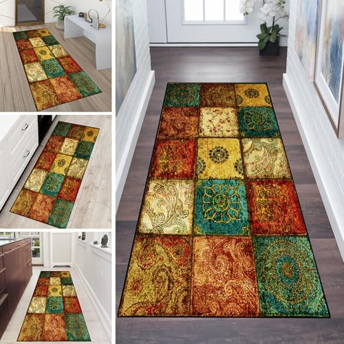 LUMIPAP Läufer Teppich Lang Flur rutschfest Waschbar Küche Korridor Teppichläufer 70X450cm Lange Teppichmatten Küchenläufer Wohnzimmer Anpassbare Küchenteppich,Buntes Retro-Muster LUMIPAP Läufer Teppich Lang Flur rutschfest Waschbar Küche Korridor Teppichläufer 70X450cm Lange Teppichmatten Küchenläufer Wohnzimmer Anpassbare Küchenteppich,Buntes Retro-Muster von LUMIPAP