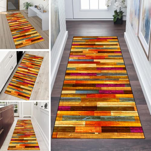 LUMIPAP Läufer Teppich Lang Flur rutschfest Waschbar Küche Korridor Teppichläufer 90X450cm Lange Teppichmatten Küchenläufer Wohnzimmer Anpassbare Küchenteppich,Farbige Holzbretter LUMIPAP Läufer Teppich Lang Flur rutschfest Waschbar Küche Korridor Teppichläufer 90X450cm Lange Teppichmatten Küchenläufer Wohnzimmer Anpassbare Küchenteppich,Farbige Holzbretter von LUMIPAP