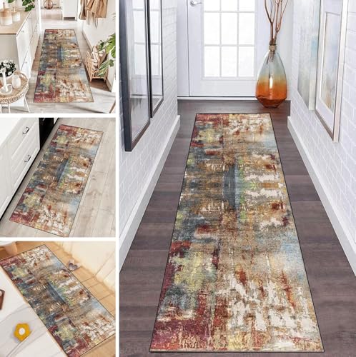 LUMIPAP Teppich Läufer Flur Teppichläufer Küchenläufer Küche Teppiche rutschfest Waschbar Bettvorleger für Flur Waschküche, 120x550cm Rotgelbe Tintenkunst LUMIPAP Teppich Läufer Flur Teppichläufer Küchenläufer Küche Teppiche rutschfest Waschbar Bettvorleger für Flur Waschküche, 120x550cm Rotgelbe Tintenkunst von LUMIPAP