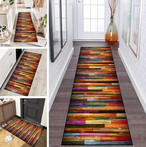 LUMIPAP Teppich Läufer Flur Teppichläufer Küchenläufer Küche Teppiche rutschfest Waschbar Bettvorleger für Flur Waschküche, 50x400cm Viele Farben Retro Holz LUMIPAP Teppich Läufer Flur Teppichläufer Küchenläufer Küche Teppiche rutschfest Waschbar Bettvorleger für Flur Waschküche, 50x400cm Viele Farben Retro Holz von LUMIPAP