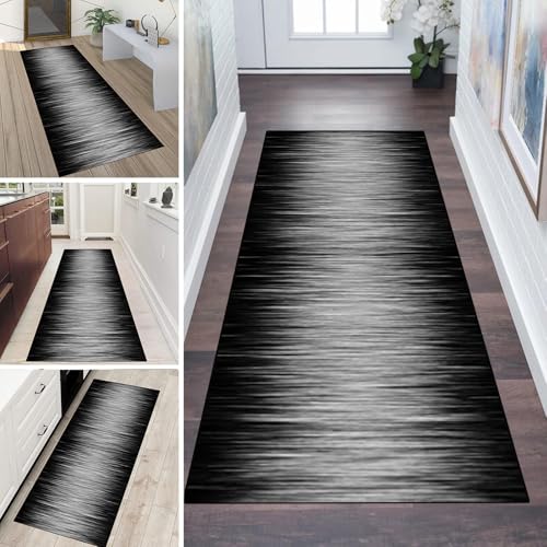LUMIPAP Teppich Läufer Flur Teppichläufer Küchenläufer Küche Teppiche rutschfest Waschbar Bettvorleger für Flur Waschküche, 60x350cm Schwarzgraugradient LUMIPAP Teppich Läufer Flur Teppichläufer Küchenläufer Küche Teppiche rutschfest Waschbar Bettvorleger für Flur Waschküche, 60x350cm Schwarzgraugradient von LUMIPAP