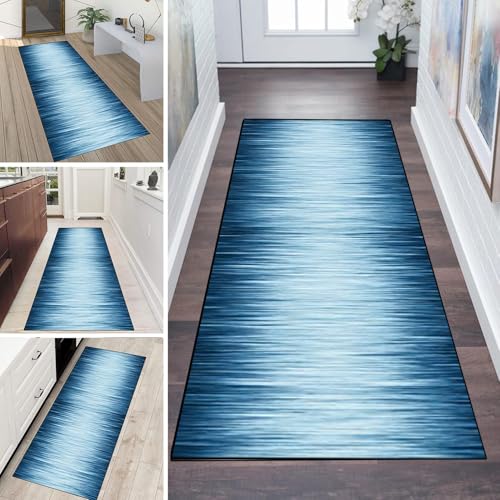 LUMIPAP Teppich Läufer Flur Teppichläufer Küchenläufer Küche Teppiche rutschfest Waschbar Bettvorleger für Flur Waschküche, 60x80cm Blauer Gradient LUMIPAP Teppich Läufer Flur Teppichläufer Küchenläufer Küche Teppiche rutschfest Waschbar Bettvorleger für Flur Waschküche, 60x80cm Blauer Gradient von LUMIPAP