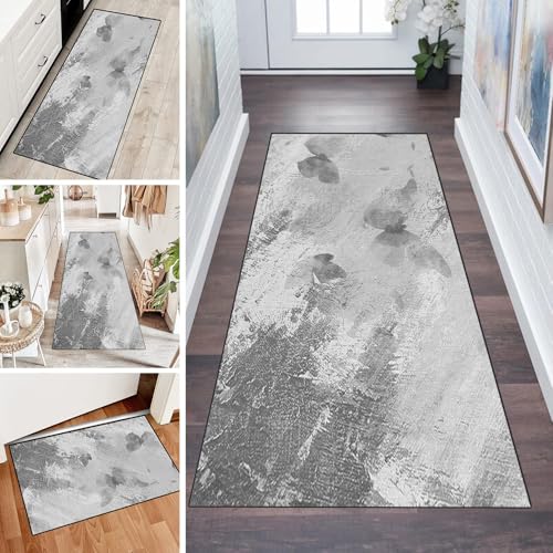 LUMIPAP Teppich Läufer Flur Teppichläufer Küchenläufer Küche Teppiche rutschfest Waschbar Bettvorleger für Flur Waschküche, 90x250cm Hellgraue Tuschekunst LUMIPAP Teppich Läufer Flur Teppichläufer Küchenläufer Küche Teppiche rutschfest Waschbar Bettvorleger für Flur Waschküche, 90x250cm Hellgraue Tuschekunst von LUMIPAP