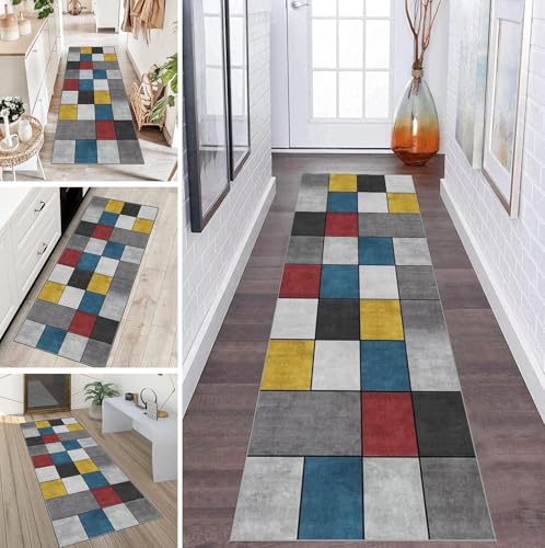 LUMIPAP Teppich Läufer Flur Teppichläufer Küchenläufer Küche Teppiche rutschfest Waschbar Bettvorleger für Flur Waschküche, 90x350cm Farbe Retro Splice LUMIPAP Teppich Läufer Flur Teppichläufer Küchenläufer Küche Teppiche rutschfest Waschbar Bettvorleger für Flur Waschküche, 90x350cm Farbe Retro Splice von LUMIPAP
