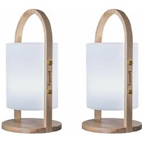 2er-Set kabellose dimmbare LED-Laternen H37CM 2x WOODY von LUMISKY