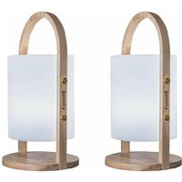 2er-Set kabellose dimmbare LED-Laternen H37CM 2x WOODY von LUMISKY