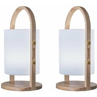 Led Laternen 2er Set Kabellose Dimmbare woody h37cm von LUMISKY
