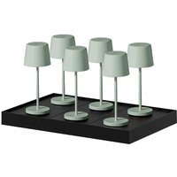 Mini Tischlampen 6er Set Mit Ladestation KELLY MINI h22cm Mini Tischlampen 6er Set Mit Ladestation KELLY MINI h22cm von LUMISKY