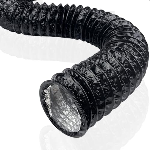 LUMITRRA Abluftschlauch, Ø 100mm, Länge 6m, PVC Lüftungsschlauch, Flexschlauch, Klimaanlage Schlauch Abluftrohr Für Wäschetrockner, Abzugshaube, Rohrventilator, Klimaanlagen(Schwarz) von LUMITERRA