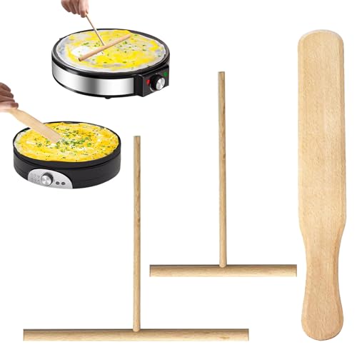 LUMOOM 3 Stück Crepe-Spalter-Set, T-förmiges Werkzeug für Crepes, Crepes-Spatel, Backwerkzeuge für Palate Ham Pfanne, Crepe-Pfanne von LUMOOM