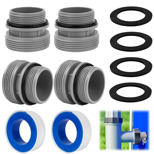 LUMOOM 4 Stück Poolschlauch Adapter Set, Pool Schlauchverbinder für Filterpumpe Poolpumpe, Schlauchadapter Mit Dichtung für 40 mm auf 1 1/2 Zoll Schlauch von LUMOOM