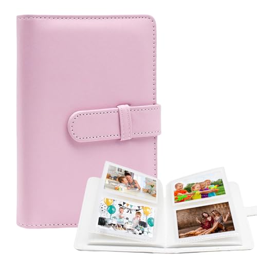 LUMOOM Klein Fotoalbum mit 64 Taschen Mini, Einsteckalbum für 2x3 Inch Film, Baby Hochzeit Familienfotos,Fotoalben, Kompatibel mit Fujifilm Instax Mini Film/Kpop Photocards (Rosa) von LUMOOM