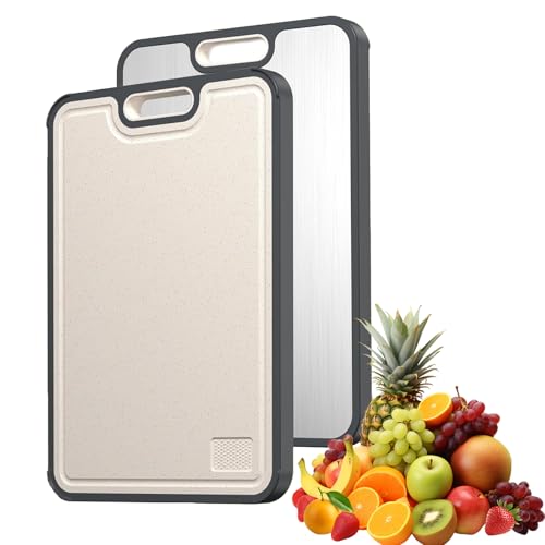 LUMOOM Titanium Cutting Boards for Kitchen, 16”×11” Cutting Board Double Sided, Pure Titanium and Wheat Straw PP, Large Chopping Board for Meat Vegetables Kitchen Home, Dishwasher Safe LUMOOM Titanium Cutting Boards for Kitchen, 16”×11” Cutting Board Double Sided, Pure Titanium and Wheat Straw PP, Large Chopping Board for Meat Vegetables Kitchen Home, Dishwasher Safe von LUMOOM