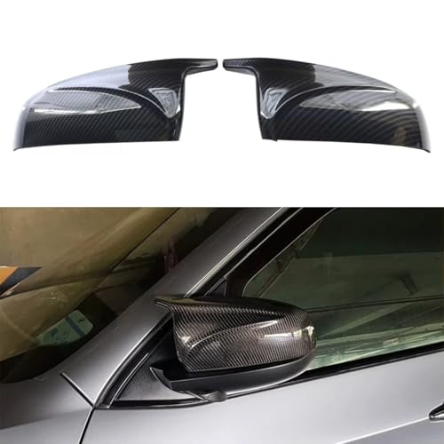 LUMSGN 1 Paar Auto-Rückspiegel-Abdeckkappe, Seitentür-Rückspiegelverkleidung für BMW X5 X6 E70 E71 2007 2008 2009 2010 2011 2012 2013 (Kohlefaserfarbe) von LUMSGN