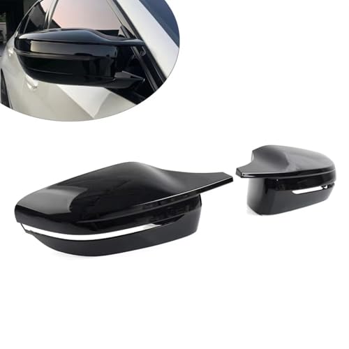LUMSGN Auto M Style Seitenflügel Rückspiegel Abdeckkappe für BMW 3er 4er 5er 6er 7er 8er G20 G22 G30 G32 G11 G12 G15 G16 (Glänzend Schwarz) von LUMSGN