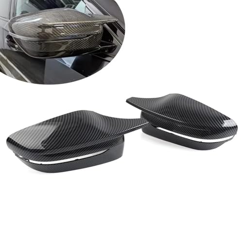 LUMSGN Auto M Style Seitenflügel Rückspiegel Abdeckkappe für BMW 3er 4er 5er 6er 7er 8er G20 G22 G30 G32 G11 G12 G15 G16 (Kohlefaser Schwarz) von LUMSGN