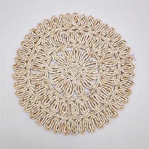 LUMoony 2Pcs 30cm Gewebtem Maisstrohs Tischset aus Gewebtem Maisstrohs Platzsets Weihnachten Gewebt Platzsets, Stroh Tischset, Tischuntersetzer, Tischmatte für Hochzeit, Fest, Küche von LUMoony