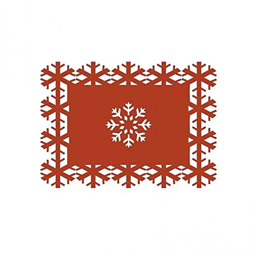 LUMoony 4Pcs Platzsets Weihnachten Filz Untersetzer Tischsets Weihnachts-Esstisch-Set Schneeflocken Tischset Abendessen Tischsets für Weihnachten, Urlaub, Tisch, Zuhause, Party, Dekoration von LUMoony