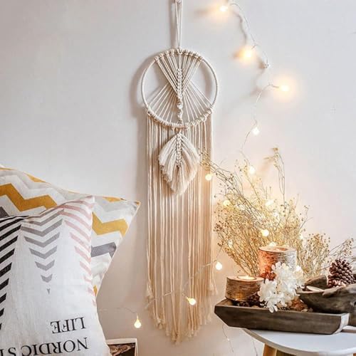 LUMoony Handgefertigt Dreamcatcher Traumfänger Boho Baumwolle gewebte Makramee Großer Traumfänger Traumfänger Makramee Wandbehang Traumfänger Quasten Dekoration Wohnkultur Ornament LUMoony Handgefertigt Dreamcatcher Traumfänger Boho Baumwolle gewebte Makramee Großer Traumfänger Traumfänger Makramee Wandbehang Traumfänger Quasten Dekoration Wohnkultur Ornament von LUMoony