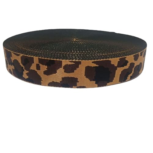 LUMoony Leoparden-Polyester-Gurtband 5 Yards 2.5cm Nylon-Gurtband Jacquard-Gurtband Polyester-Gurtband Gurtband für Taschen für Handwerk Haustierhalsbänder Leine Zelttasche LUMoony Leoparden-Polyester-Gurtband 5 Yards 2.5cm Nylon-Gurtband Jacquard-Gurtband Polyester-Gurtband Gurtband für Taschen für Handwerk Haustierhalsbänder Leine Zelttasche von LUMoony