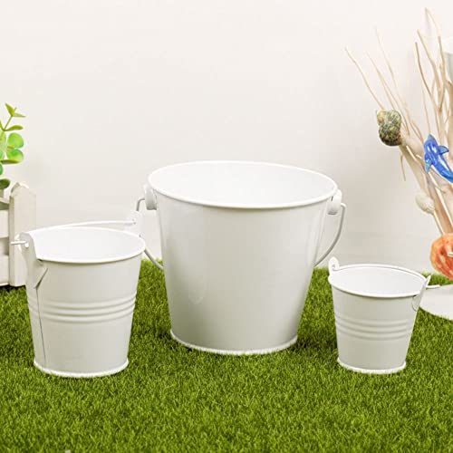 LUMoony Mini Eimer Eimerchen Geschenk Box Kleine Eimer Deko Mit Tragegriff Bunt Kleine Metalleimer Mini Blumentopf Garten Container mit Henke für Party Hochzeit Süßigkeiten Bonbons Tischdeko 3Pcs von LUMoony