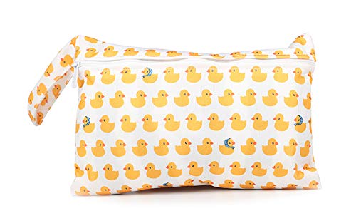 LUMoony Nasstaschen Windeltasche 15 * 22.5cm Tragbare Windeltasche Wetbag Wasserdicht mit Reißverschluss Wiederverwendbar Stoffwindeln Wasserdichter Beutel Hohe Kapazität Windeltasche Für Unterwegs von LUMoony