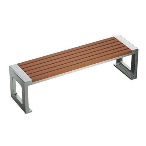 LUNAIZHUO Wetterfeste Gartenbänke, Terrassenbank aus Edelstahl + Kunststoffholz mit Armlosem Design, für Parkgärten, Einkaufszentren und Lounges(120x40x42cm/47x16x16.5in) von LUNAIZHUO