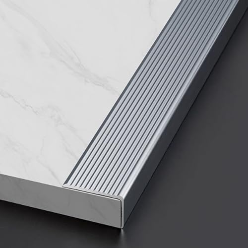 Treppen Kantenschutz aus Aluminium, Rutschfeste Treppen Kantenschutzleiste, Langlebige Dekorative Seitenschutzleisten für Den Innen und Außenbereich(Gray,5x3cm/2x1.2in) von LUNAIZHUO