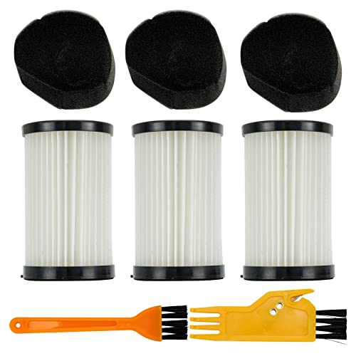 LUNEKUCK 3 Filter für MOOSOO D600 D601 Staubsauger - Ersatzteil Zubehör für Ariete Handy Force 2761 2759 Staubsauger, 3 HEPA-Filter + 3 Schwammfilter und 2 Bürsten von LUNEKUCK
