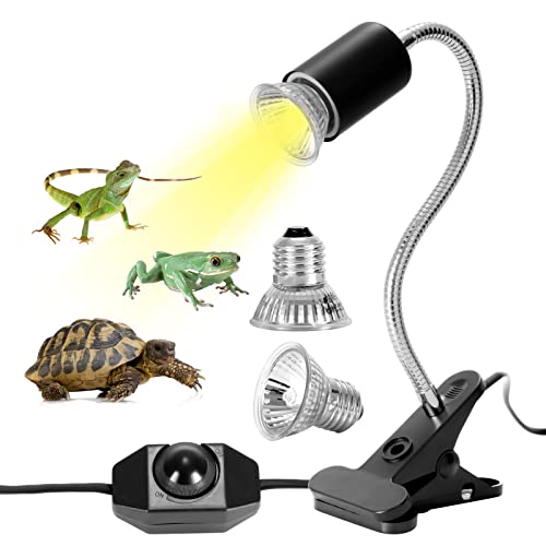 LUNEKUCK Schildkröten Wärmelampe 25W 50W Reptilien Terrarium Lampe UVA/UVB Reptilien Heizlampe mit einstellbarem Clip E27 Reptilienlicht für Schildkröte Eidechse Schlange Spinne Amphibien von LUNEKUCK