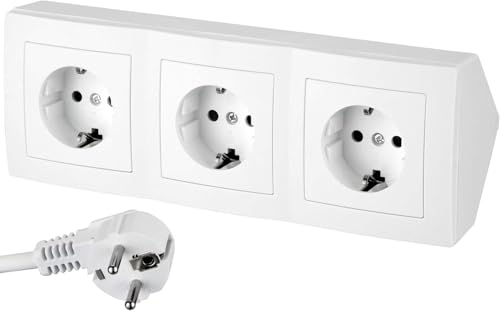 LUNIVERS Steckdosenleiste 3-Fach, Netzkabel, reinweiß von Lunivers